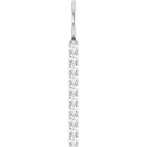 14K White 1/6 CTW Lab-Grown Diamond Bar Charm/Pendant