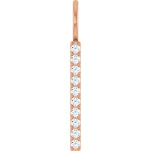 14K Rose 1/6 CTW Lab-Grown Diamond Bar Charm/Pendant