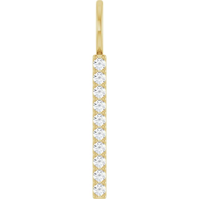 14K Yellow 1/6 CTW Lab-Grown Diamond Bar Charm/Pendant
