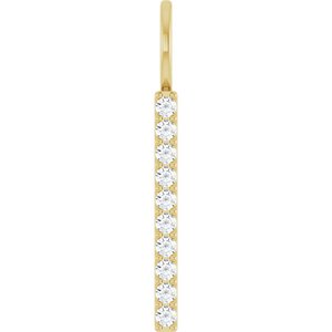 14K Yellow 1/6 CTW Lab-Grown Diamond Bar Charm/Pendant