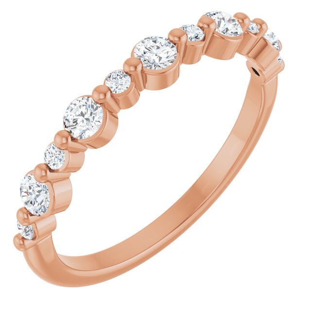 14K Rose 3/8 CTW Lab-Grown Diamond Anniversary Band