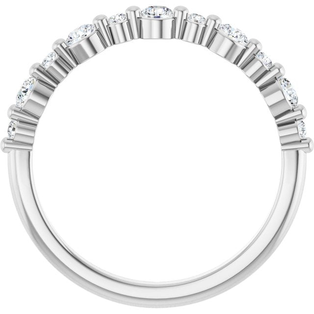 14K White 3/8 CTW Lab-Grown Diamond Anniversary Band