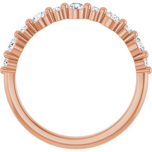 14K Rose 3/8 CTW Lab-Grown Diamond Anniversary Band