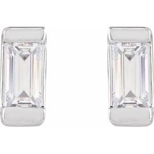 14K White .08 CTW Lab-Grown Diamond Earrings