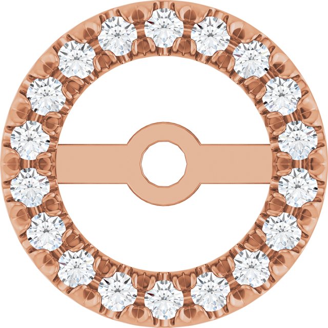 14K Rose 5.3 mm ID 1/6 CTW Lab-Grown Diamond French-Set Earring Jacket