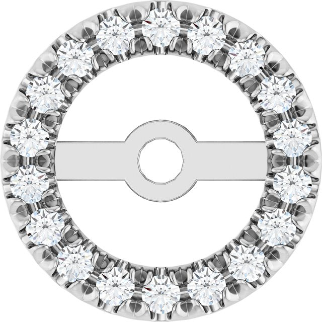 14K White 5.3 mm ID 1/6 CTW Lab-Grown Diamond French-Set Earring Jacket
