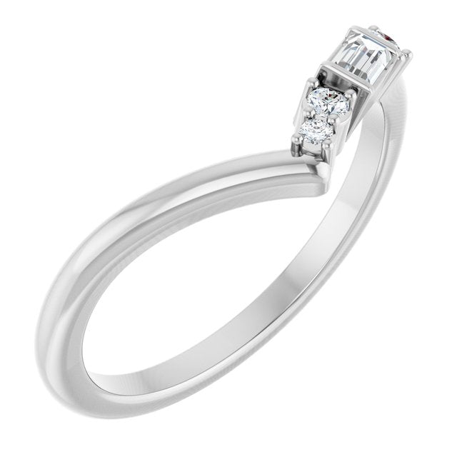 Platinum 1/6 CTW Lab-Grown Diamond Contour Band