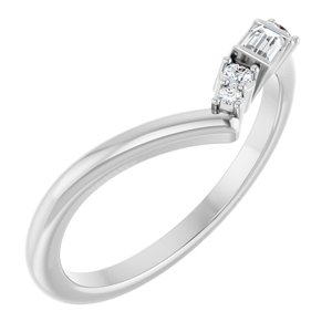 Platinum 1/6 CTW Lab-Grown Diamond Contour Band