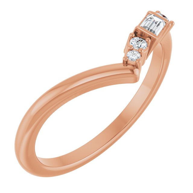 14K Rose 1/6 CTW Lab-Grown Diamond Contour Band