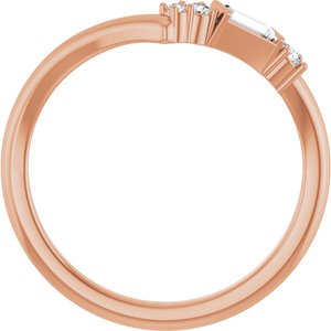 14K Rose 1/6 CTW Lab-Grown Diamond Contour Band