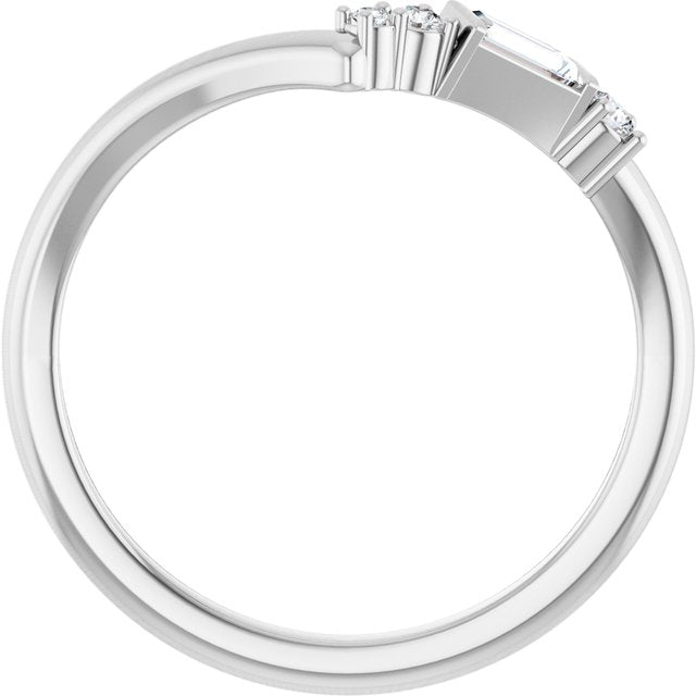 Platinum 1/6 CTW Lab-Grown Diamond Contour Band