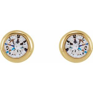 14K Yellow 2.5 mm Round 1/6 CTW Lab-Grown Diamond Earrings