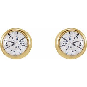 14K Yellow 3 mm Round 1/5 CTW Lab-Grown Diamond Earrings