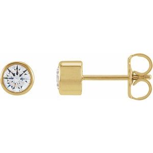 14K Yellow 3.5 mm Round 1/3 CTW Lab-Grown Diamond Earrings
