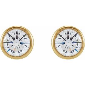 14K Yellow 4 mm Round 1/2 CTW Lab-Grown Diamond Earrings