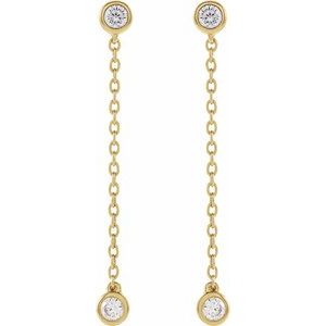 14K Yellow 1/4 CTW Lab-Grown Diamond Chain Earrings