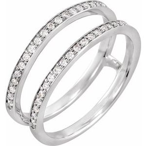 14K White 1/5 CTW Lab Grown Diamond Ring Guard