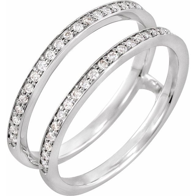 14K White 1/5 CTW Lab Grown Diamond Ring Guard