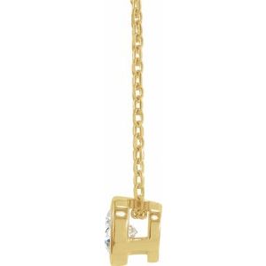 14K Yellow 1/4 CT Lab-Grown Diamond Bezel-Set 16-18" Necklace