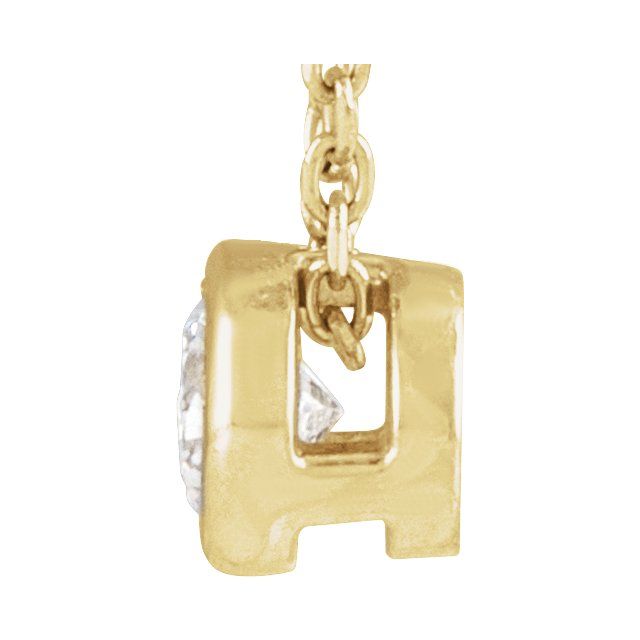 14K Yellow 3/4 CT Lab-Grown Diamond Bezel-Set 16-18" Necklace