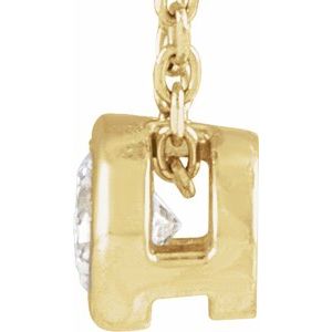 14K Yellow 3/4 CT Lab-Grown Diamond Bezel-Set 16-18" Necklace