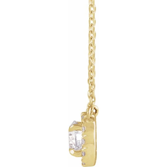 14K Yellow 5/8 CTW Lab-Grown Diamond French-Set 16-18" Necklace