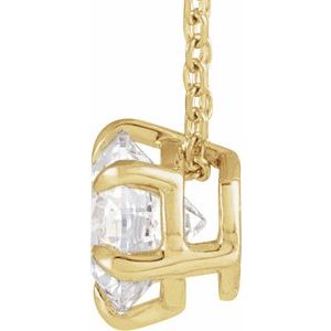 14K Yellow 1 CT Lab-Grown Diamond Solitaire 16-18" Necklace