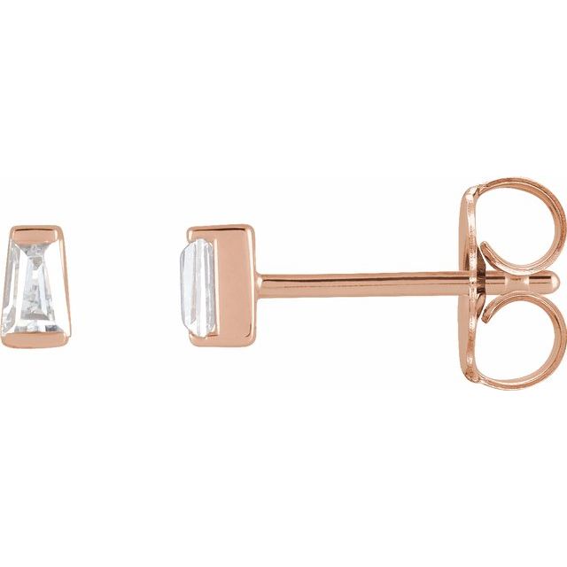 14K Rose 1/8 CTW Lab-Grown Diamond Channel-Set Earrings