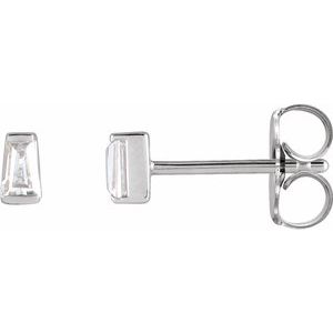 14K White 1/8 CTW Lab-Grown Diamond Channel-Set Earrings