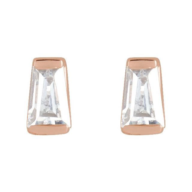 14K Rose 1/8 CTW Lab-Grown Diamond Channel-Set Earrings