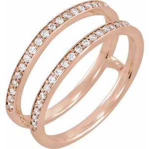 14K Rose 1/5 CTW Lab Grown Diamond Ring Guard