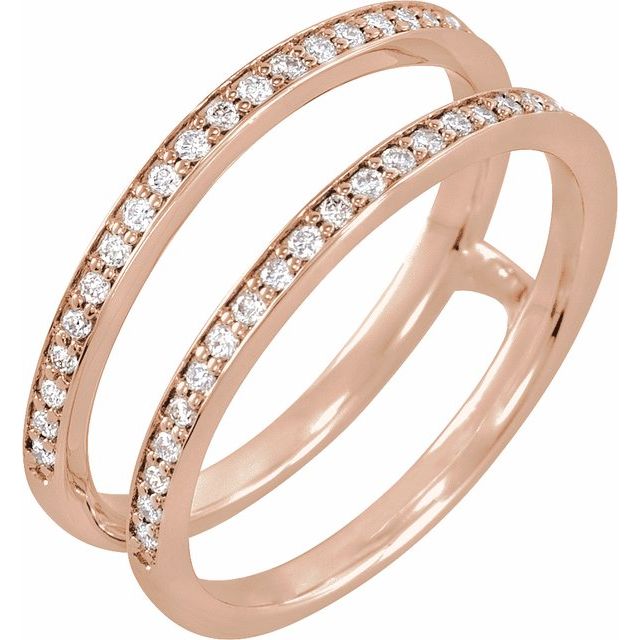 14K Rose 1/5 CTW Lab Grown Diamond Ring Guard